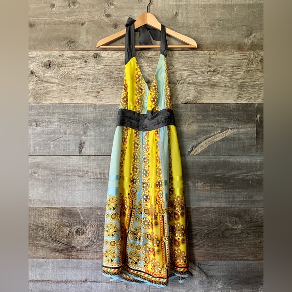 Moulinette Soeurs Dresses & Skirts - Anthropologie Moulinette Soeurs Electric Age Silk Halter Floral Dress As‎ Seen 4